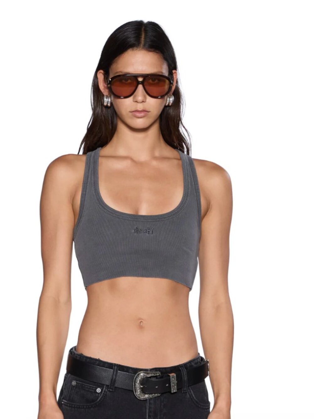 Ksubi 1999 Origin Cropped Tank in Charcoal Size Medium
